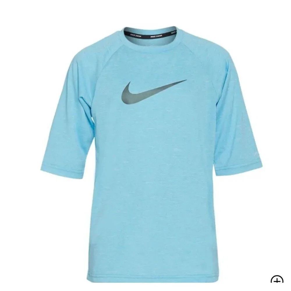 Nike Boy's Heather blue Short Sleeve Hydroguard Swim Shirt Sz XL 18/20 NWT